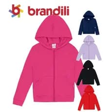 Jaqueta Brandili infantil Unissex em moletom com bolso e capuz- 4 ao 18