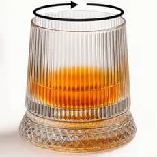 Copo Whisky Giratório 280ml com Base de Vidro 360° Vitino Spin