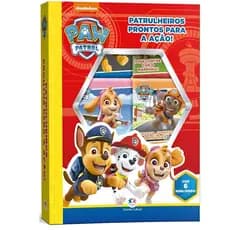 Box 6 Mini Livros Patrulha Canina PAW Patrol Infantil Educativo Histórias Curtas