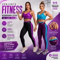 Conjunto Fitness Corrida Bicolor Academia Suplex Calça Legging Treino