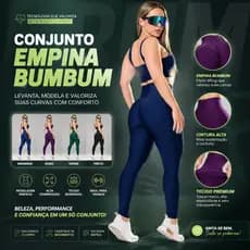 Conjunto Feminino Academia Top e Legging Levanta Bumbum Cintura alta