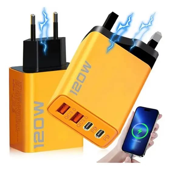 Carregador Dual Usb,4 Portas ,qc3.0/120w,carregamento Rápido