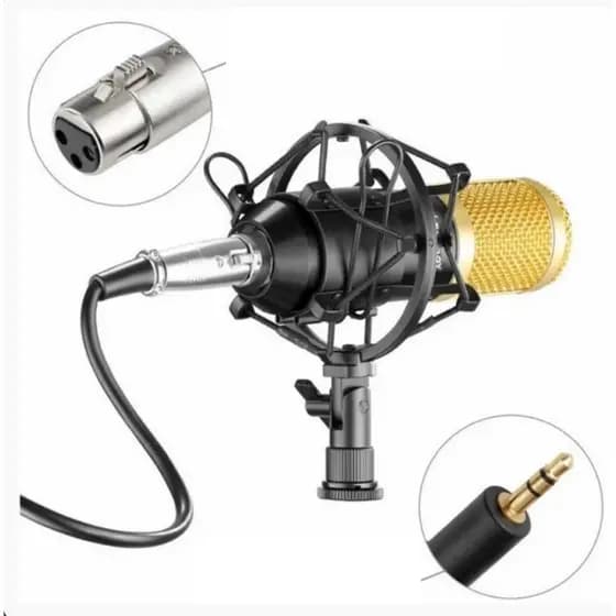 Kit Microfone Estúdio Bm800 + Aranha + Braço + Pop Filter FerryImports