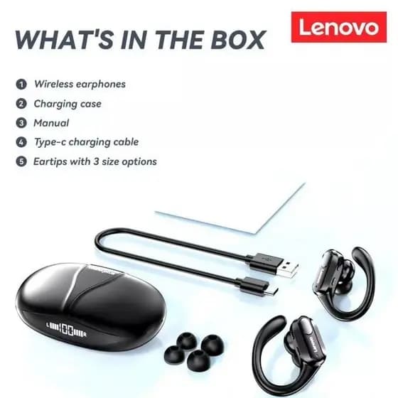 Fone De Ouvido Esportivo Lenovo XT60PRO ERAZER Sem Fio Bluetooth 5.4 TWS Cancelamento De Ruído Microfone - 100% ORIGINAL