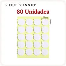 80un Adesivos Dupla Face20x20mm c/ Orelha p Fixar Ilhós/Pavio Velas