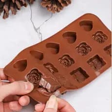Molde de Silicone Presente Coração Flor Bolos Chocolate Sabonete Velas Resina Biscuit