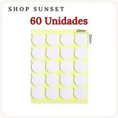 60un Adesivos Dupla Face20x20mm c/ Orelha p Fixar Ilhós/Pavio Velas