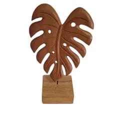 Escultura Natureza Taioba Em Madeira Premium Feita A Mao