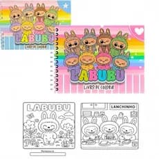 Labubu Livro De Colorir Encadernado Com Capa Dura Brilhante 50págs