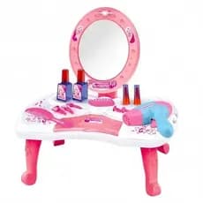 Brinquedo Kit Beleza Infantil Penteadeira Com Acessórios Luz E Som