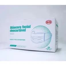 Máscara descartável BYD proteção facial Tripa caixa c/50 unid. (AZUL)