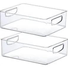 2 Organizadores Acrilico Armario Cozinha Geladeira - Cor Transparente
