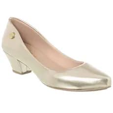Sapato Feminino Scarpin Bico Fino Salto Baixo Donna Santa