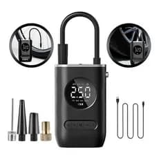 Mini Compressor de Ar Digital Com Lanterna Bomba De Encher Pneu Calibrador Portátil