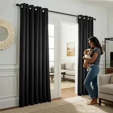 Cortina  quarto sala Rafaella Oxford 3,00 x 2,50m Preto