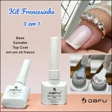 Kit Francesinha - Dafu - Esmalte em Gel - Branco + Renda - Única Camada - Secagem Uv