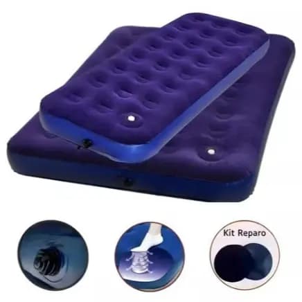 Kit 1 Colchão Casal  + 1 Colchão Solteiro Com Inflador Interno Resistente