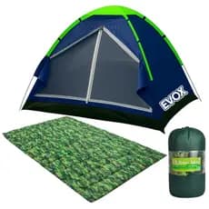 Kit Barraca Camping 3 Pessoas A Prova D'Água + 1 Colchonete Casal