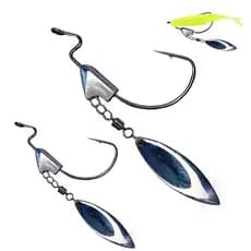 Anzol Underspin Offset Kit 2un EWG Black Nickel Anti Enrosco Isca Artificial Soft Super Resistente