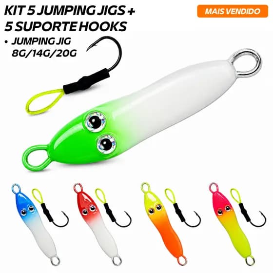 Micro Jumping Sapinho Jig Speed Slow Jigging 5un + Assist Hook Suporte Anzol 5un
