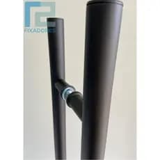 Puxador REDONDO 60CM ALUMINIO PRETO p/ Porta de vidro, madeira, alumínio e portão TUBULAR/REDONDO ALUMINIO PRETO