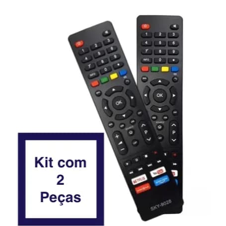 kit 2 Controle Remoto Philco Netflix Youtube GloboPlay