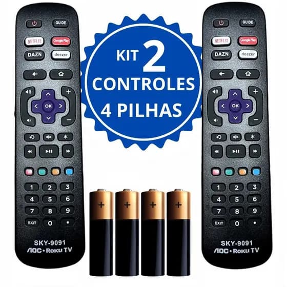 Controle remoto TV AOC SEMP PHILCO COM SISTEMA Roku 32s5195 43s5195 40s5195