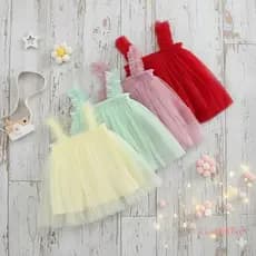 Vestido Infantil  com Tule de glitter– Look  aniversário – Roupa de Bebê e Criança – Festa, Ensaio