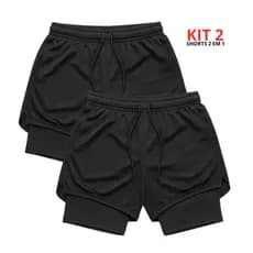 Kit 2 Bermuda de Treino Masculina 2 em 1