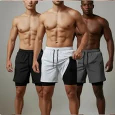 Kit 3 Bermudas Running 2-in-1 Dryfit Masculino