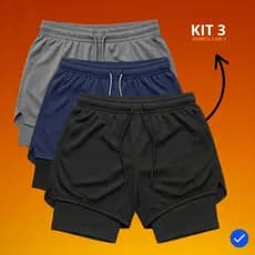 Kit 3 Bermuda De Academia masculina