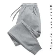 Calça De Moletom Unissex Tecido Peluciado Ideal Para Inverno