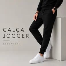 Calça Jogger Masculina Moletom Premium Inverno Casual Confortável Com Punho Ajustado E Bolsos Sem Estampa