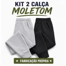 Calça Moletom Unissex Inverno Conforto Premium Preto Cinza