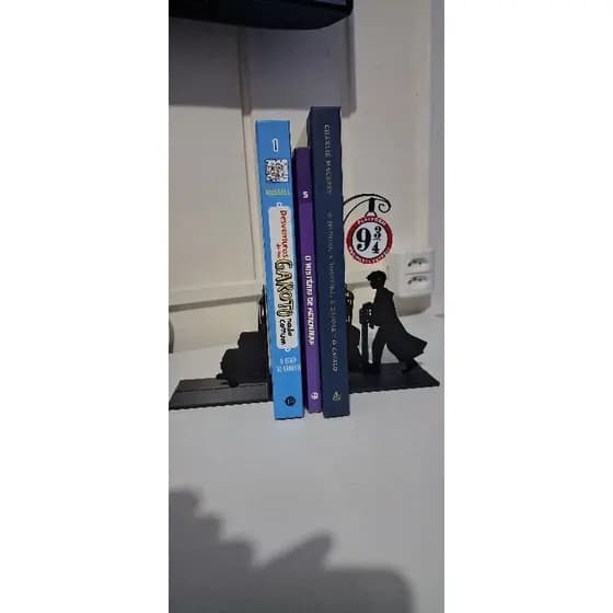 suporte de livro aparador de livro harry potter plataforma 9¾