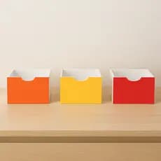 Conjunto de 3 Gavetas Coloridas para Organização em Nichos