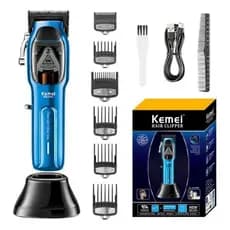 Máquina De Cortar Cabelo Profissional Sem Fio Original Kemei KM-1763 10W - Bivolt