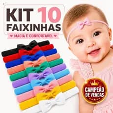 Kit 10 Lacinhos Bebê Faixinha Maternidade Tiarinha Enxoval