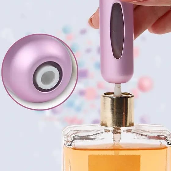 Porta Perfumes BIG Portátil Recarregável 8ml armazenamento - Sistema de bombeamento acoplado Spray Prata / Verde