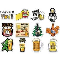 Kit 51 Adesivos Cerveja Decoração Stickers Vinil Matte Impressão Recorte Digital Skate Bike Carro Bar Casa