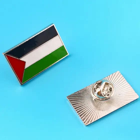 Broche Bandeira Palestina Retangular Árabe Pin País Oriente Médio