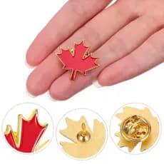 2 Broches Canadá Símbolo Bandeira Canadense Folha Bordo Viagem Turismo Pin