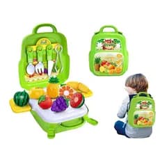 Kit Maleta Frutaria infantil 3 em 1 Mochila Com 24 Peças ENVIO IMEDIATO