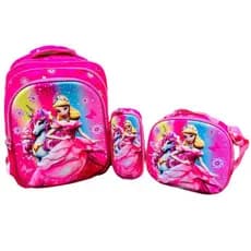 Kit Mochila Escolar Infantil Grande Com Estojo e Lancheira Térmica Menina Menino
