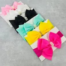 Kit 3 Laços para Bebê Menina Tiaras Macias e Charmosas