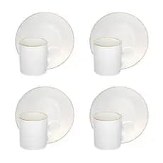 Jogo C/4 Xícaras Royal Em Porcelana Com Pires Café Chá 90ml