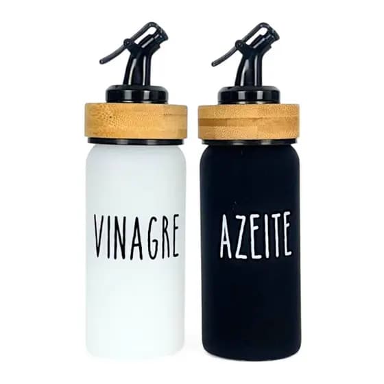 Jogo 2 Galheteiro Doha Azeite Vinagre Com Bico Dosador 220ml