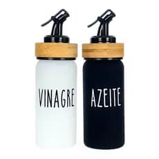 Jogo 2 Galheteiro Doha Azeite Vinagre Com Bico Dosador 220ml