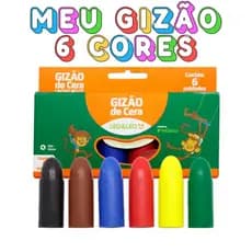 Gizao De Cera Meu Primeiro Giz 6 Cores - Leoeleo