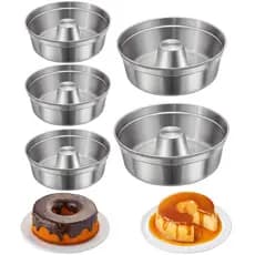 Kit 5 Formas Pudim  N 18 Bolo padaria redonda com furo Assadeira